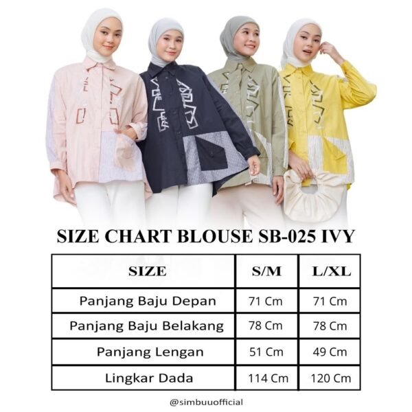 Blouse Casual Wanita Oversize || Ivy SB-025 - Gambar 6