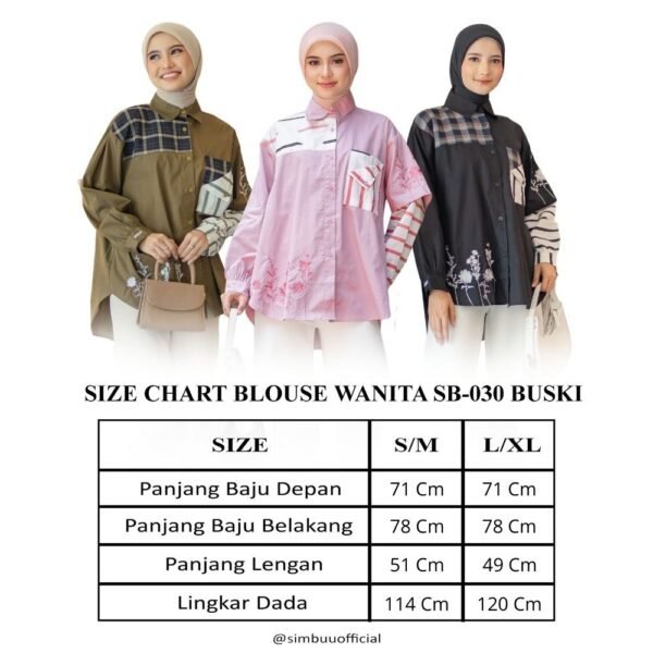 Blouse Casual Wanita Oversize || Buski SB-030 - Gambar 4